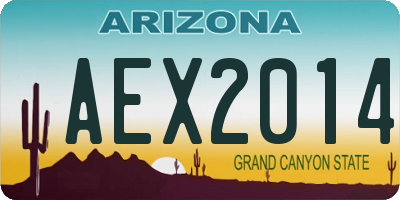 AZ license plate AEX2014