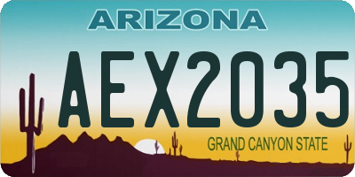 AZ license plate AEX2035