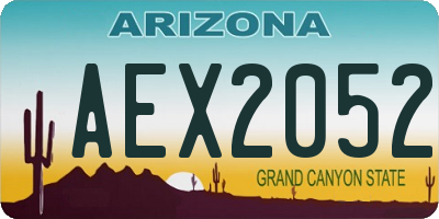 AZ license plate AEX2052