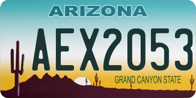 AZ license plate AEX2053
