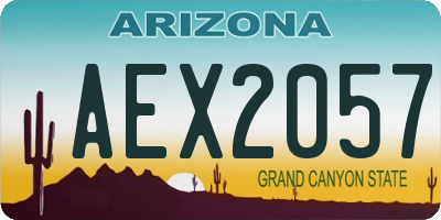AZ license plate AEX2057