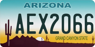 AZ license plate AEX2066