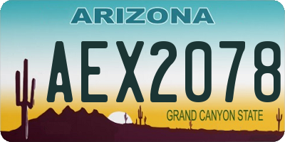 AZ license plate AEX2078