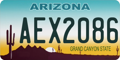 AZ license plate AEX2086