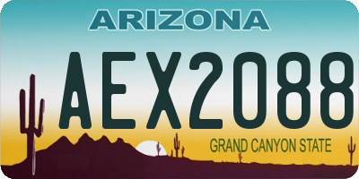 AZ license plate AEX2088