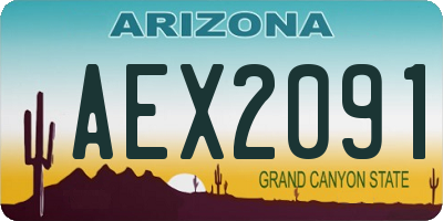 AZ license plate AEX2091