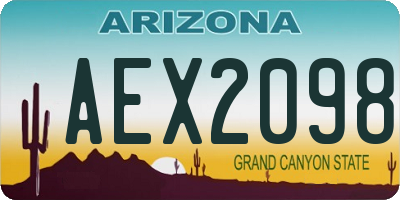 AZ license plate AEX2098