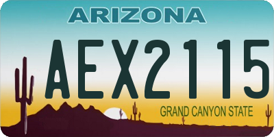 AZ license plate AEX2115