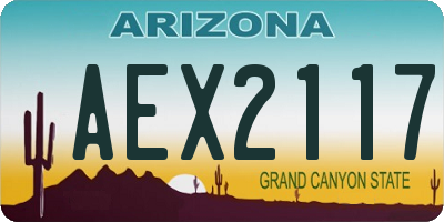 AZ license plate AEX2117