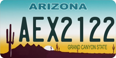 AZ license plate AEX2122