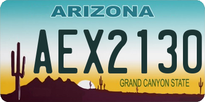 AZ license plate AEX2130