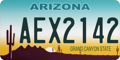 AZ license plate AEX2142