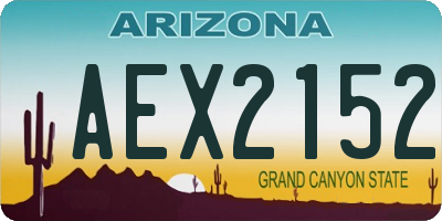 AZ license plate AEX2152