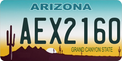 AZ license plate AEX2160