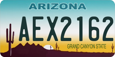 AZ license plate AEX2162