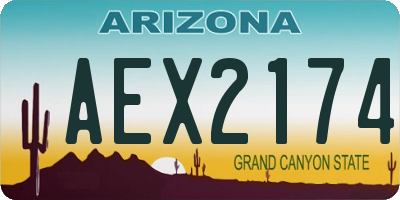 AZ license plate AEX2174