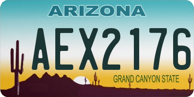 AZ license plate AEX2176