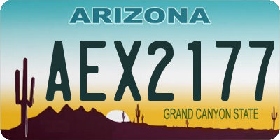 AZ license plate AEX2177
