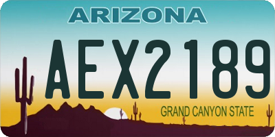 AZ license plate AEX2189