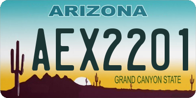 AZ license plate AEX2201