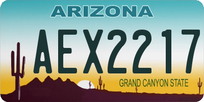 AZ license plate AEX2217
