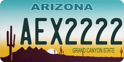 AZ license plate AEX2222