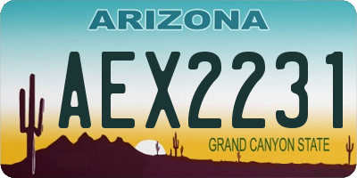 AZ license plate AEX2231