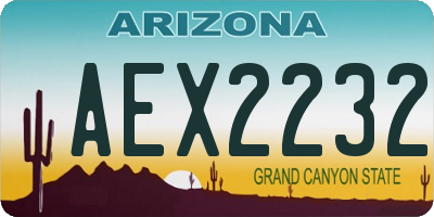 AZ license plate AEX2232