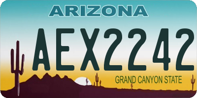 AZ license plate AEX2242