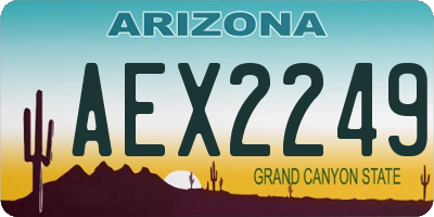 AZ license plate AEX2249