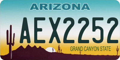 AZ license plate AEX2252