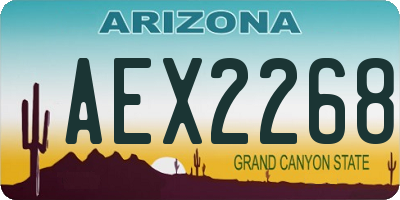 AZ license plate AEX2268