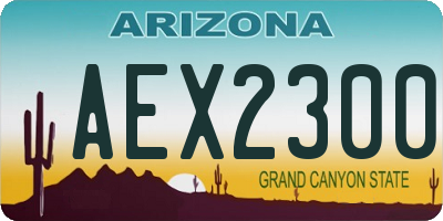 AZ license plate AEX2300