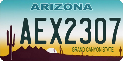 AZ license plate AEX2307