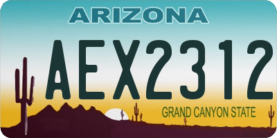 AZ license plate AEX2312