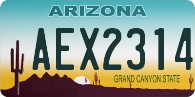 AZ license plate AEX2314