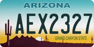 AZ license plate AEX2327