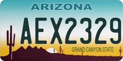 AZ license plate AEX2329