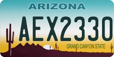 AZ license plate AEX2330