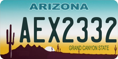 AZ license plate AEX2332
