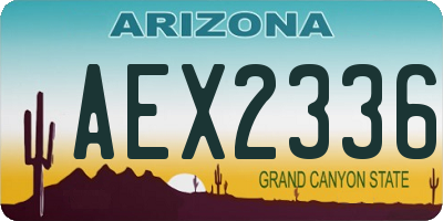 AZ license plate AEX2336