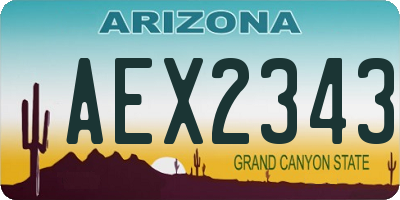 AZ license plate AEX2343