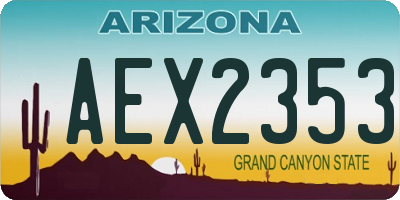 AZ license plate AEX2353