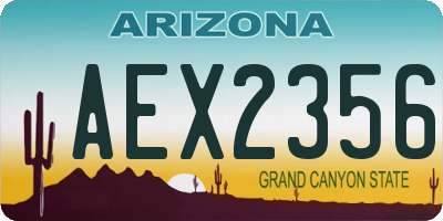 AZ license plate AEX2356