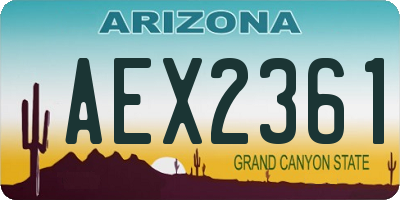 AZ license plate AEX2361