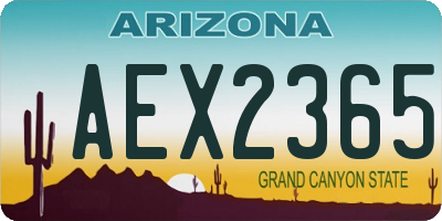 AZ license plate AEX2365