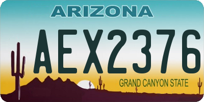AZ license plate AEX2376