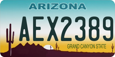 AZ license plate AEX2389