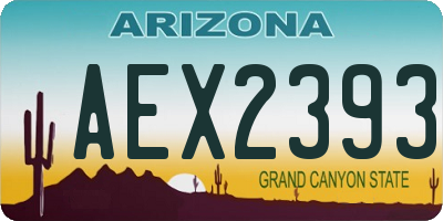AZ license plate AEX2393