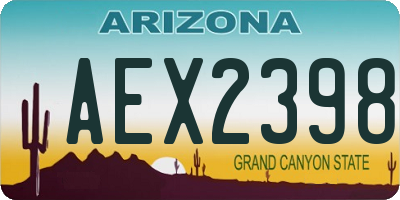 AZ license plate AEX2398